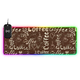 Coffee Cups Wireless Charging Mouse Pad for Mobile Phone Extra Large Gaming Mousepad with 13 Lighting Modes Mouse Mat for Gaming MacBook PC Laptop Desk Office Home